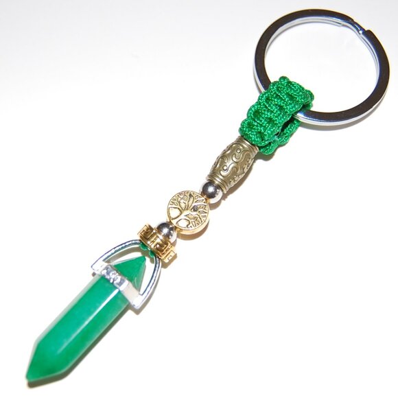 Jade keychain,Tree of Life Keychain,Good Wishes Gift - Picture 2 of 2